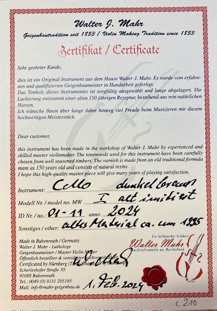 cello-walter-mahr-zertifikat-c210