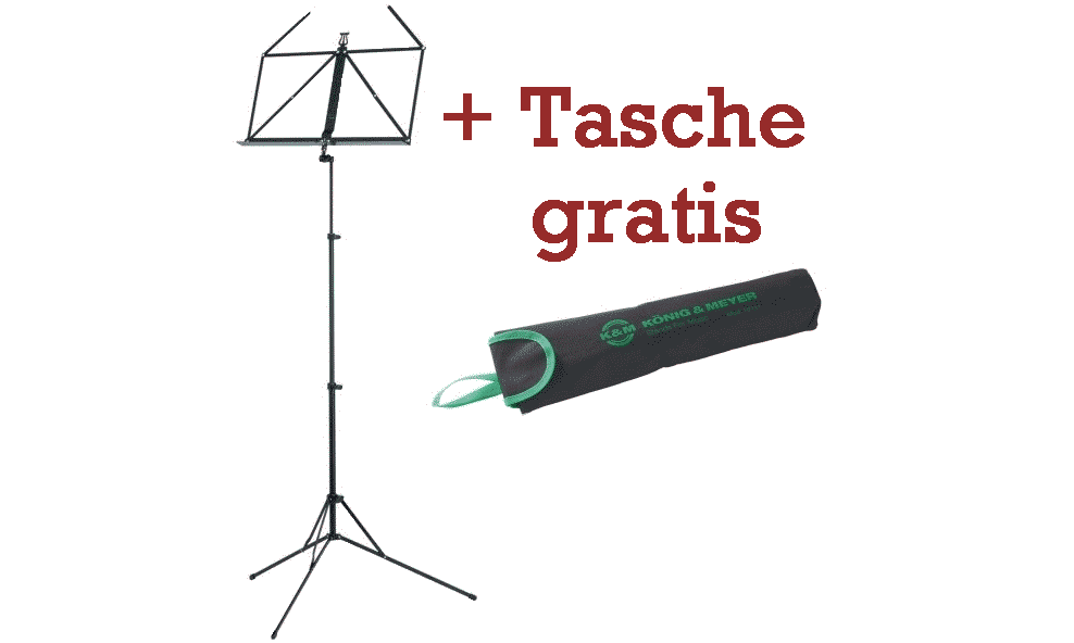 K&M Notenständer Nr. 101 Schwarz Gratis Tasche K&M Notenständer Nr. 101 Schwarz Gratis Tasche