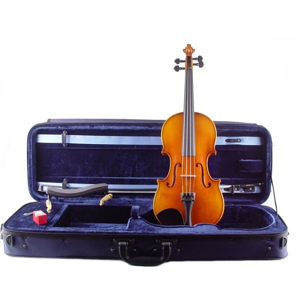 4/4 Geige Violine Kolophonium Anfänger Geigenset mit Bogen Set Koffer Naturfarbe 