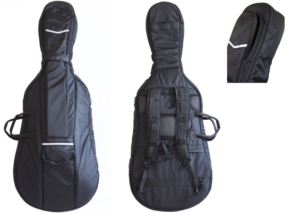 dick gepolstert HÖFNER Deluxe 4/4 Cellotasche grau-schwarz Cello Bag 